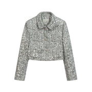 Sequin Wool Tweed Jacket