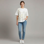3D Embroidered Round Neck T-Shirt
