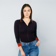 Women'S Polo Collar Open Chest Shirt