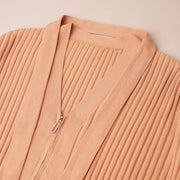 Long-Sleeve Fitted Knit Cardigan