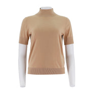 High Neck Short Sleeved Knitted Sweater