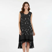 Mixed Media Knit And Silk-Lined Dress