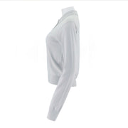 Polo Collar Long Sleeve Knit Top