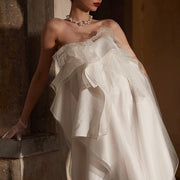 Elara Ethereal Layered Strapless Wedding Dress