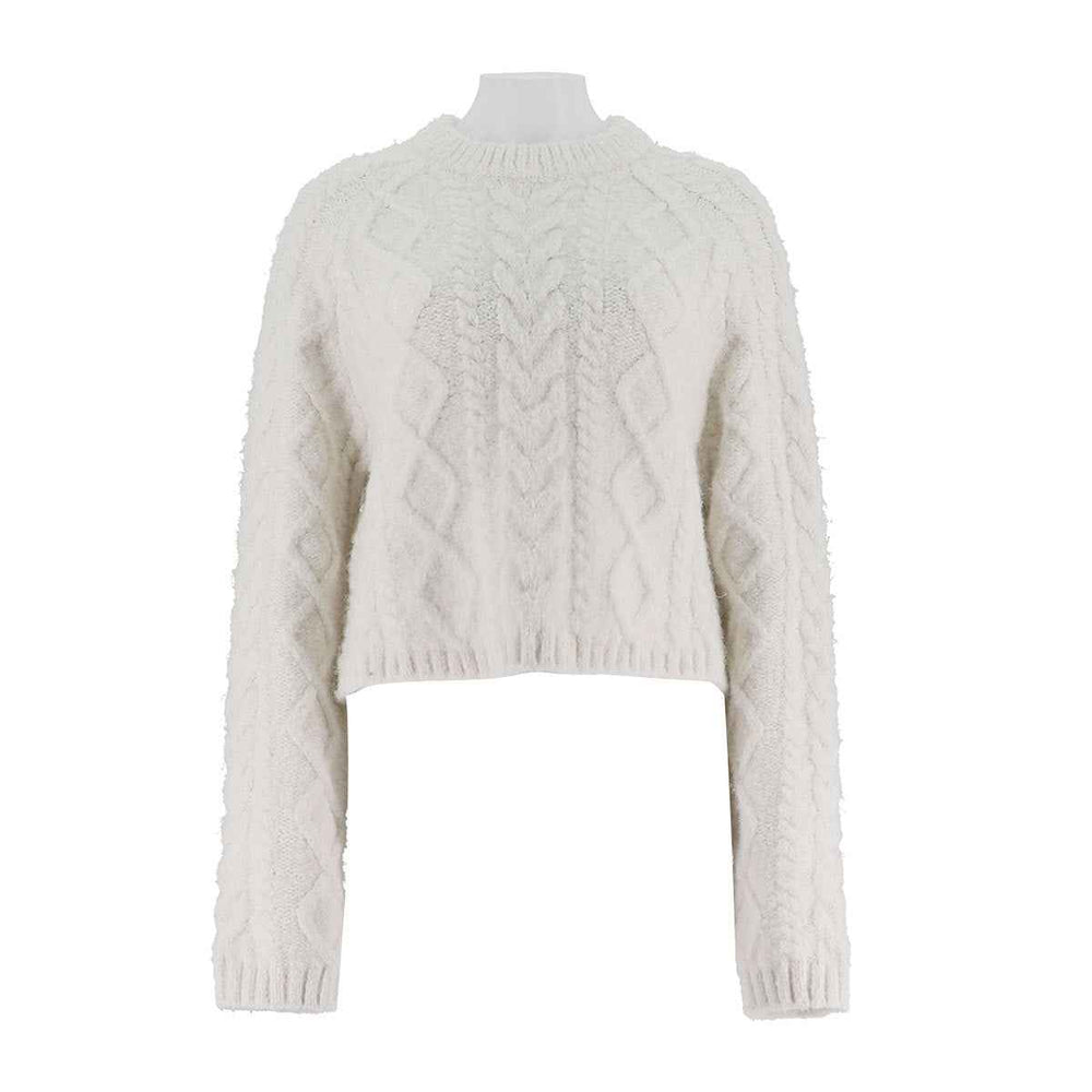 Mixed Color Yarn Knitted Pullover Sweater
