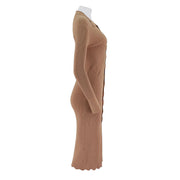 Long Ribbed Cardigan Dress