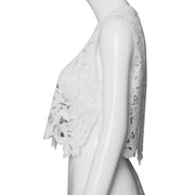 Embroidered Lace Cropped Sleeveless Top