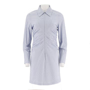 Gathered Poplin Shirt Dress