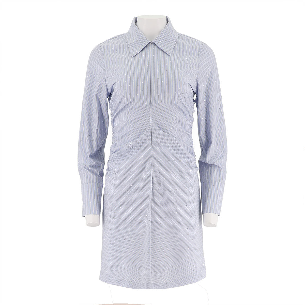 Gathered Poplin Shirt Dress