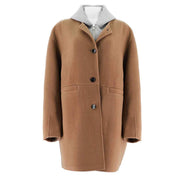 Hooded Mid Length Single Breasted Woolen Jacket
