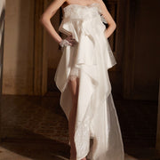 Elara Ethereal Layered Strapless Wedding Dress