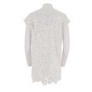 Embroidered Lace Mid-Length Button Up Top