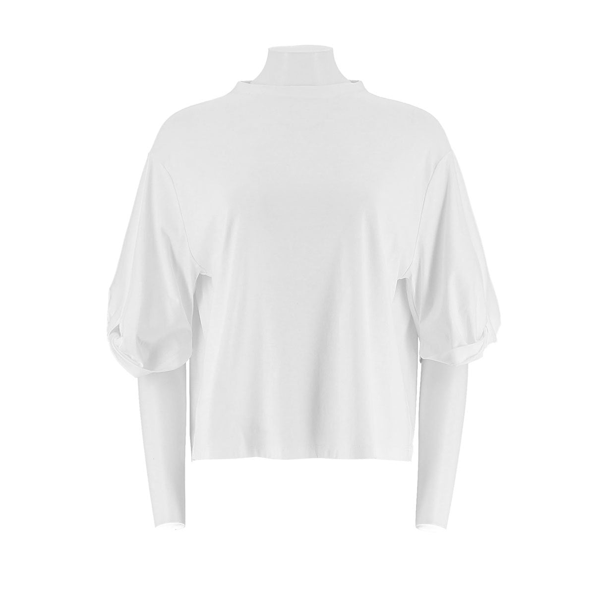 Women'S Puff Sleeve Crew Neck Tee