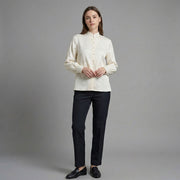Chinese Style Standing Collar Long Sleeved Shirt