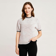 Crew Neck Short Sleeve Cropped Pullover
