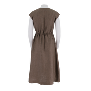 Notch Neck A-Line Linen Dress